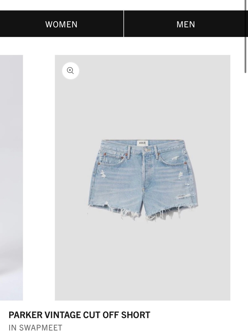Agolde Light Blue Distressed Cut-Off Denim Shorts